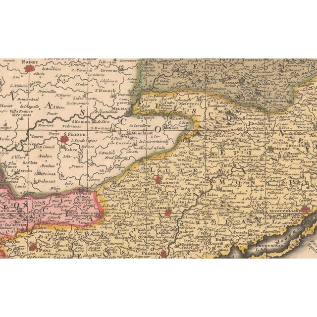 Antique Map of Languedoc and Southern France from Gerard and Leonard Valck, 1700 For Sale - Image 9 of 11