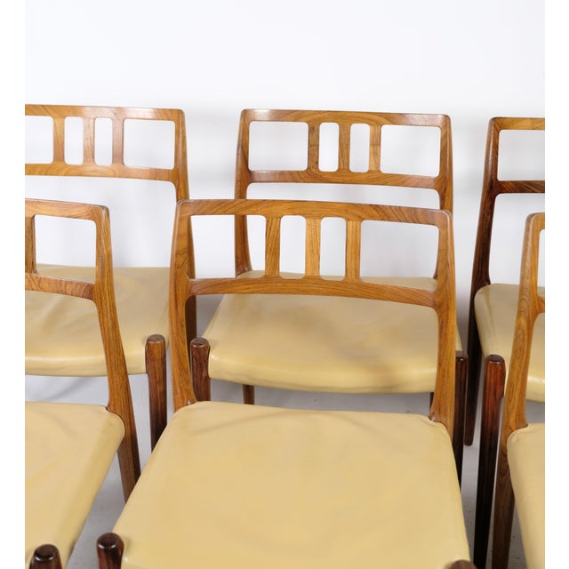 Set of six dining chairs, Model 79, designed by Niels O. Møller in rosewood from Denmark 1960s. These beautifully shaped...