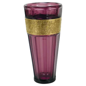 Art Deco Amethyst Crystal Glass Vase by Ludwig Moser, 1920s