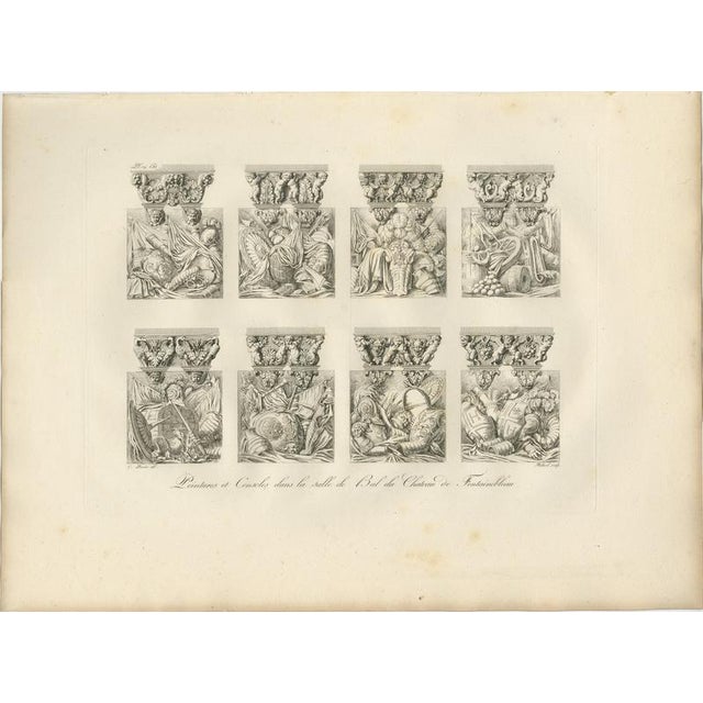Hollywood Regency Louis-Pierre Baltard, Fontainebleau Ballroom Consoles, 1803, Engraving For Sale - Image 3 of 10