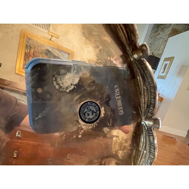 Silver Vintage Shabby Shic Godinger Silver Plated Epergne 3 Branch Candleabra Mirror Tray For Sale - Image 8 of 9