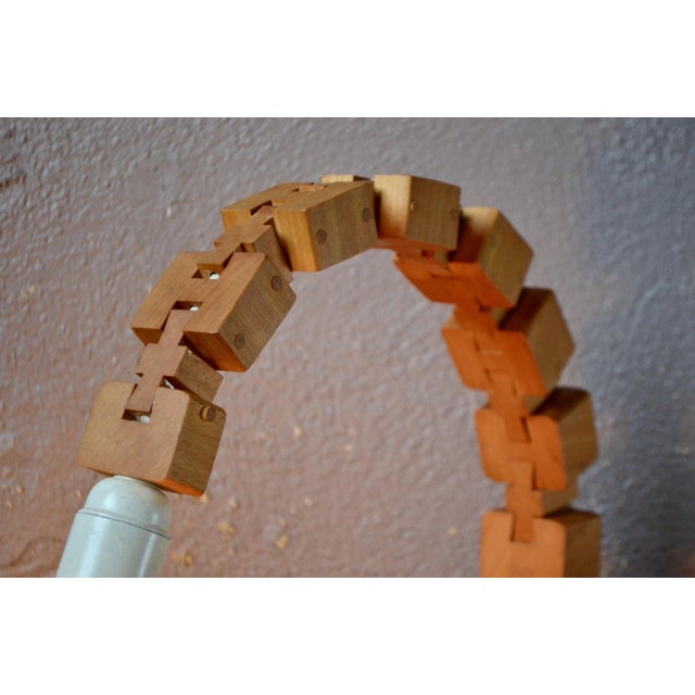 Wood Vintage Articulated Wooden Table Lamp, 1970s For Sale - Image 7 of 12