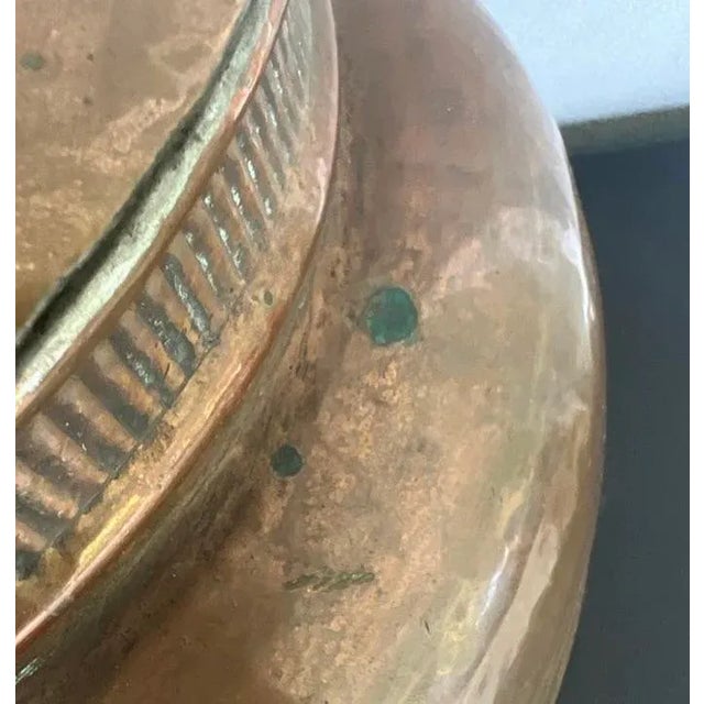 Large Antique Lidid Copper Pot/Cauldron Made in Turkey For Sale In Washington DC - Image 6 of 9