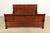 A gorgeous French Louis Philippe or Empire style carved cherry wood king size sleigh bed In the manner of Grange USA, Late...
