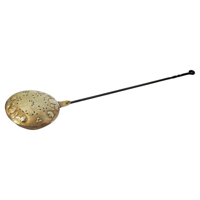 Brass Bed Warmer with Tulips and Ornaments, Denmark, 18th Century For Sale - Image 15 of 15