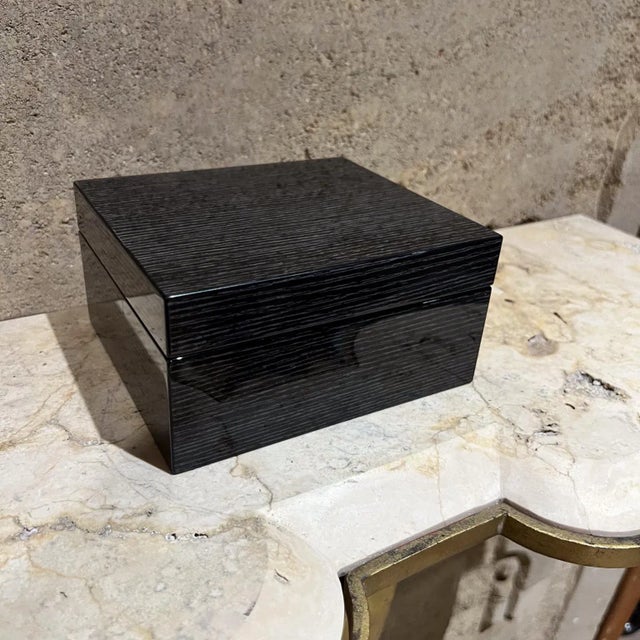 Modern Jewelry Music Box Gray Gloss Oak Wood For Sale In San Diego - Image 6 of 12