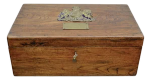 19th Century English Brass Mounted Mahogany Box