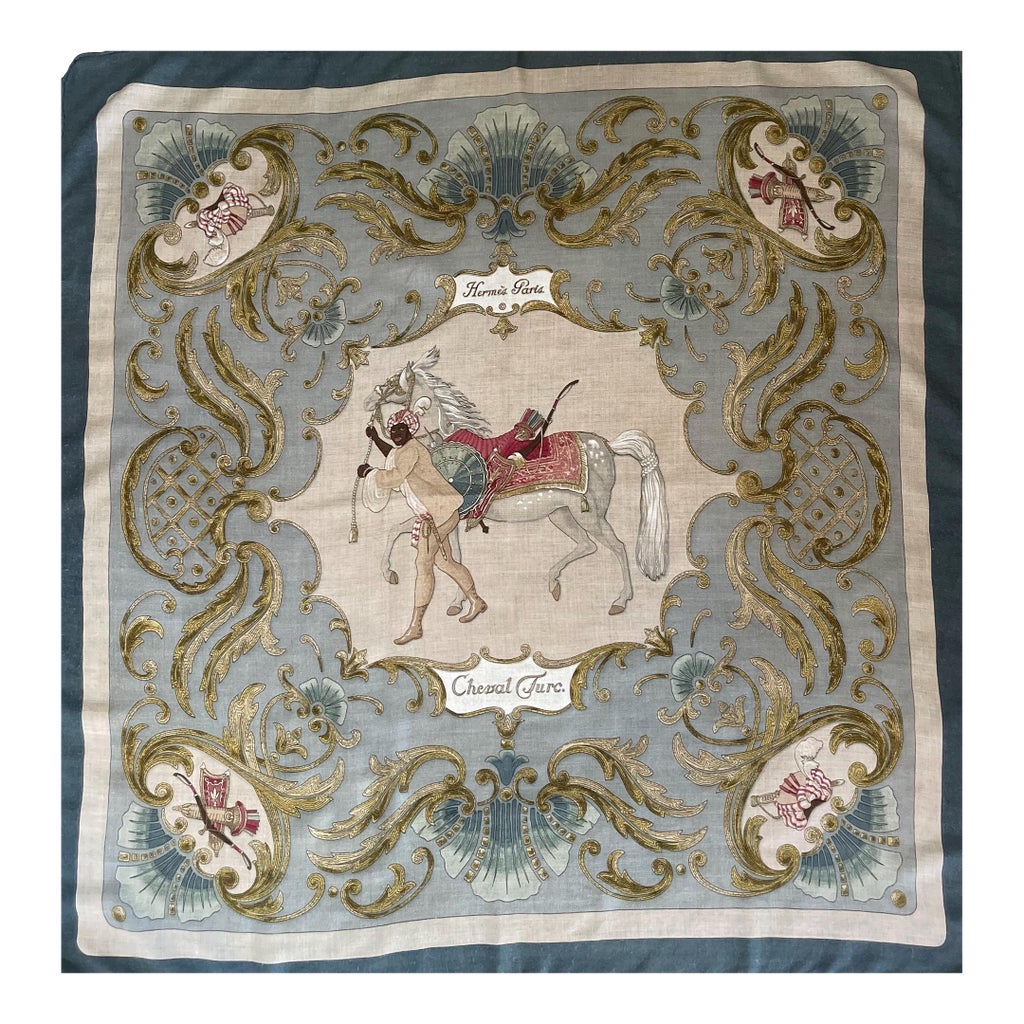 Hermès Cashmere Scarf “Cheval Turc” 1970 | Chairish