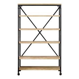 Bramble | Mercantile Book Rack 71" | Handcrafted Solid Wood Industrial Bookcase For Sale