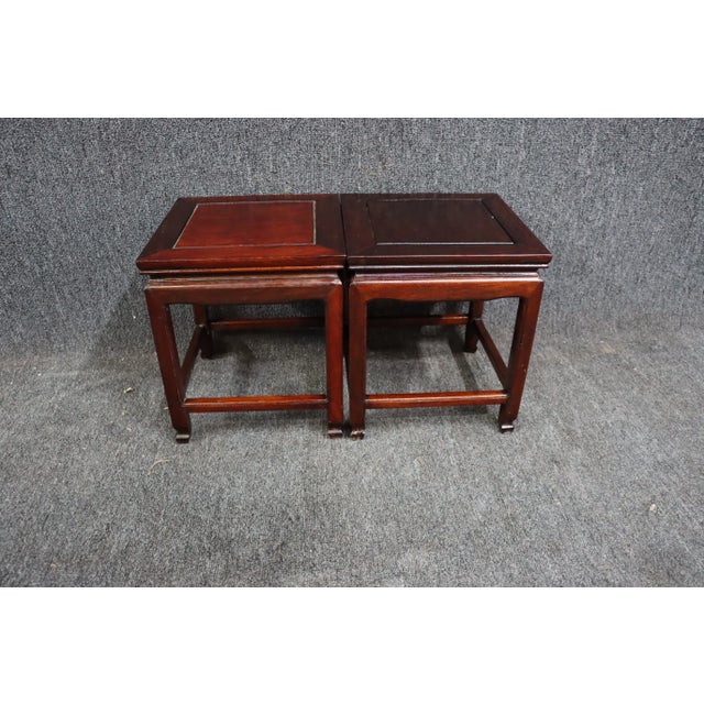 Late 20th Century Asian Rosewood Plant Stands/Pair For Sale - Image 5 of 6