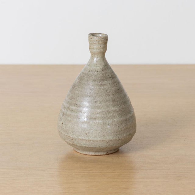 Vintage Japanese Minimalist Stoneware Vessel For Sale In Los Angeles - Image 6 of 9