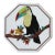 Marble Table Top With Mosaic Inlay of a Toucan Bird For Sale