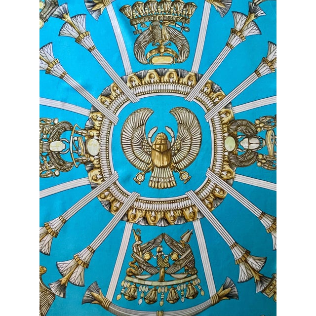 HERMÈS ÉGYPTE Silk Scarf designed by Latham Caty 1970 For Sale - Image 9 of 10