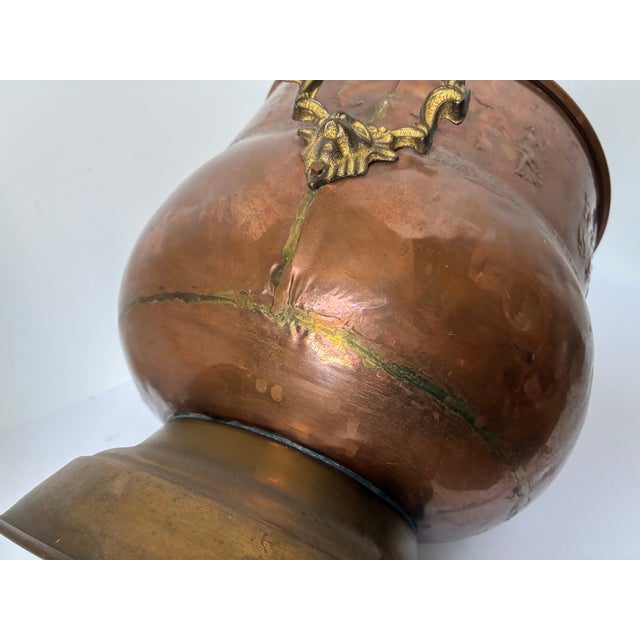Vintage French Art Nouveau Copper Brass Planter Jardiniere | Pot | Champagne Bucket For Sale - Image 13 of 16