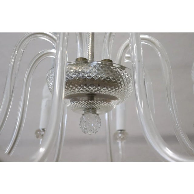 Vintage Transparent Murano Glass Chandelier, 1980s For Sale - Image 6 of 12