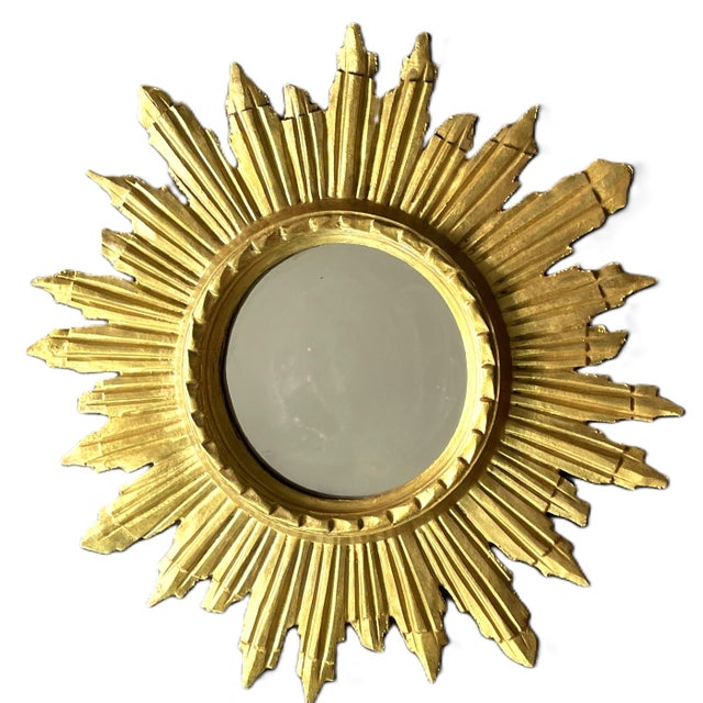 Mid-Century Italian Giltwood Sunburst Mirror, 1960s For Sale - Image 9 of 14