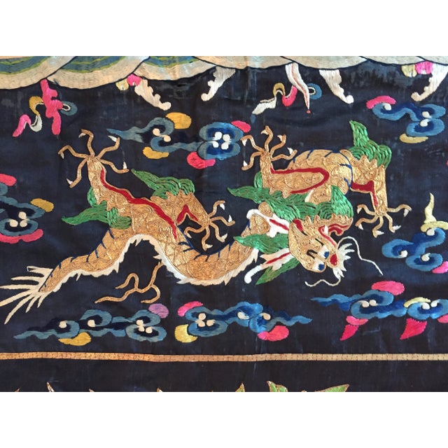 Chinese Early 19th Century Antique Chinese Qing Dynasty Large Altar Embroidery For Sale - Image 3 of 10