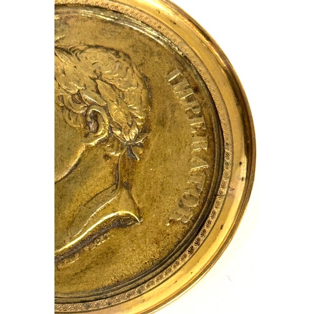 Napoleonic Gilt-Bronze Portrait Medallion Napoleon, by Carlier Fecit, 1804-1806 For Sale - Image 10 of 18