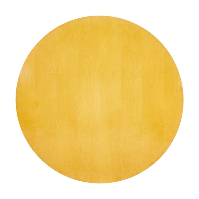 Large Scandinavian Round Birch Dining Table by Bruno Mathsson, 1980 For Sale - Image 4 of 8