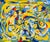 Dynamic, heavy impasto abstract expressionist scene by unknown artist Joy W. (American, 20th Century). Titled, signed and...