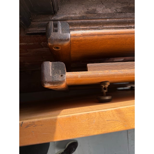 Rare Antique Hamilton Manufacturing Co. Drafting Desk With Matching File Cabinet For Sale In San Francisco - Image 6 of 12