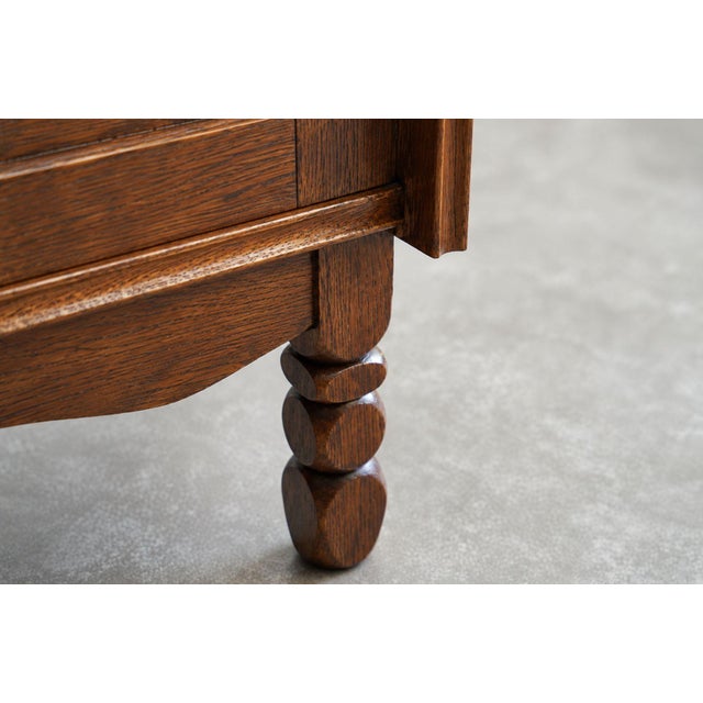 Wood Pair of Danish Oak Cabinets Attributed to Henning Kjærnulf, Denmark, C. 1960s For Sale - Image 7 of 10