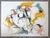 Equestrian Dance, Blue and Yellow, is an expressive abstract horse drawing created in charcoal and pastel, capturing the...