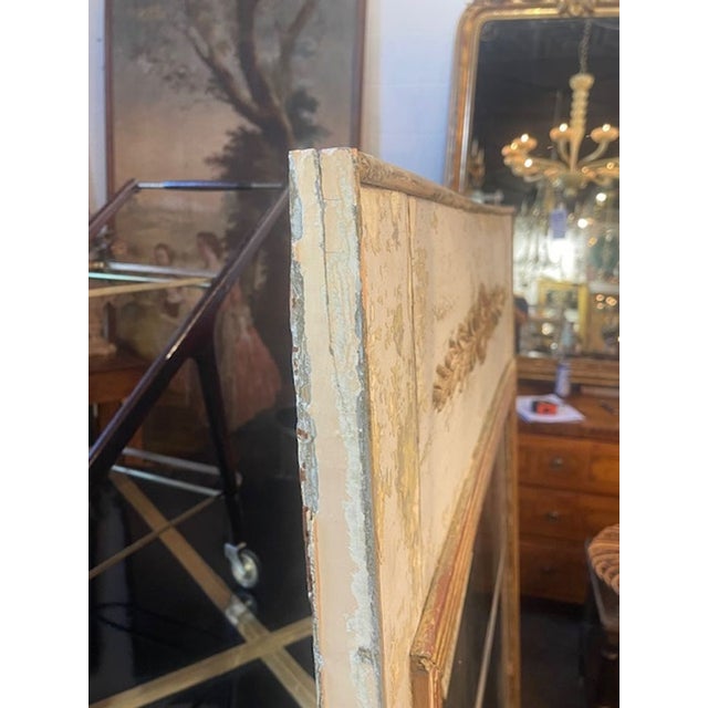 Antique Period French Directoire’ Painted Mirror With Divided Glass For Sale In Dallas - Image 6 of 9