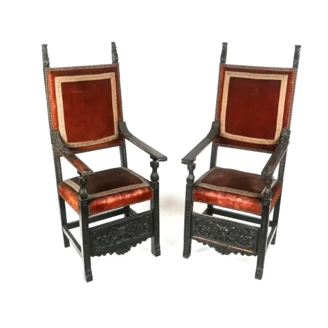 Pair of Carved Jacobean Armchairs For Sale - Image 11 of 11