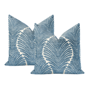 22" Sapphire Musgrove Chenille Pillows - A Pair