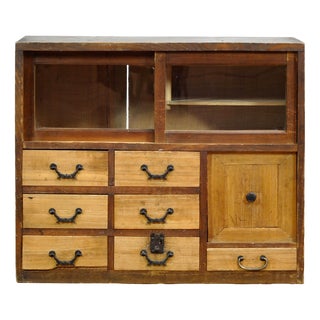 Vintage Japanese Cabinet in Glass, 1930 For Sale