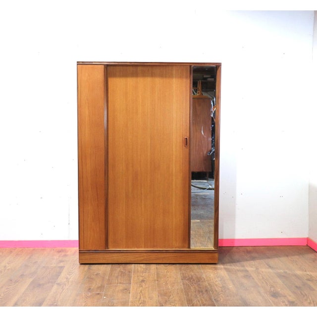 1960s Mid Century Modern Vintage Teak Armoire Wardrobe in the Style of Austisuite For Sale - Image 4 of 7
