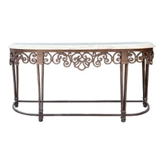 Vintage Wrought Iron Console Table For Sale