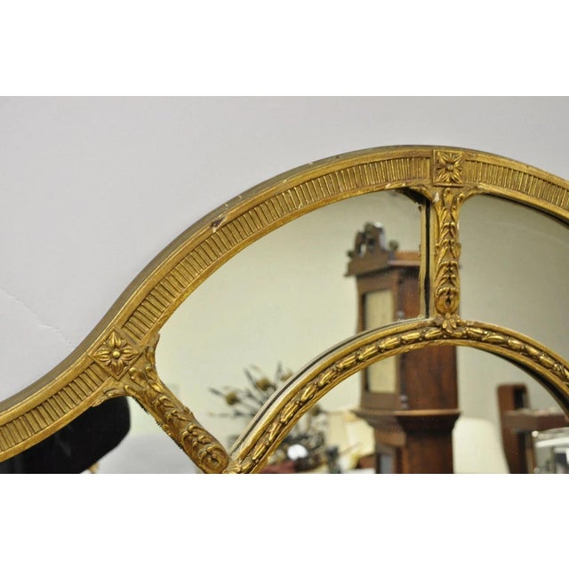 Antique French Neoclassical Gold Figural Gesso Large Trumeau Floor Mirror For Sale - Image 9 of 12