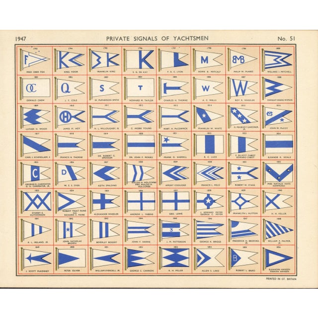 An exceptional set of four original Private Signals of Yachtsmen reference pages published by Lloyd's Register of Yachts,...