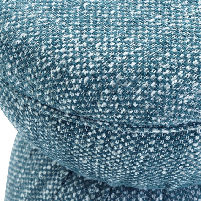 Boho Chic Tomlin Teal Gaming Ruched Ottoman For Sale - Image 3 of 7