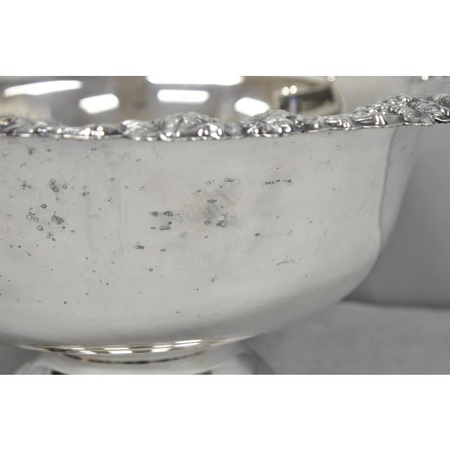 Vintage Gorham Newport Yb 271 Victorian Silver Plated Grapevine Punch Bowl For Sale - Image 12 of 17