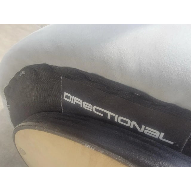 Mid Century Modern Vladimir Kagan Nautilus Asymmetrical Swivel Chairs in Suede - Pair For Sale - Image 10 of 12