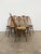 Set of 6 authentic vintage mid century modern dining chairs. "Swan Chair" by Ercol. Model 876. Maker's label on bottoms....