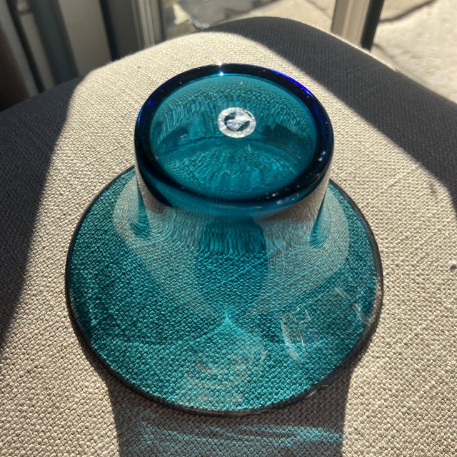 Rosendahl Copenhagen Design by Lin Utzon Blue Glass Votive Candle Holders New For Sale In San Francisco - Image 6 of 8