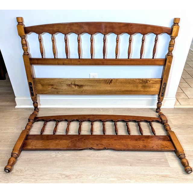 Mid-Century Modern Mid 20th Century Stickley Cherry Valley Full Poster Bed - Colonial Revival Style For Sale - Image 3 of 13