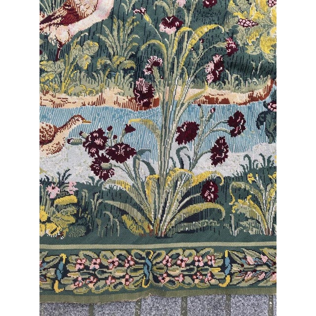 Vintage French Aubusson Style Needlepoint Tapestry, 1950s For Sale - Image 9 of 18