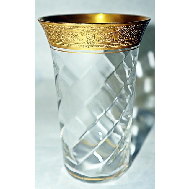 Traditional 1920s Vintage Gilt Rim Wine Stems- Set of 5 For Sale - Image 3 of 5