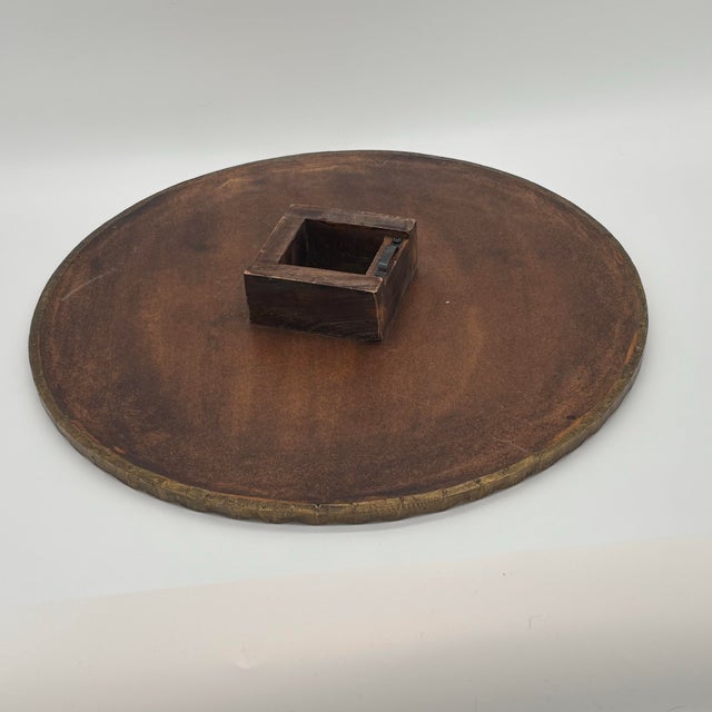 Arteriors Home Mid-Century Modern Vintage Arteriors Home Apollo Metal / Wood Wall Plaque Medium For Sale - Image 4 of 11