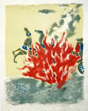 1962 Jules Cavailles Original Lithograph, Untitled 15