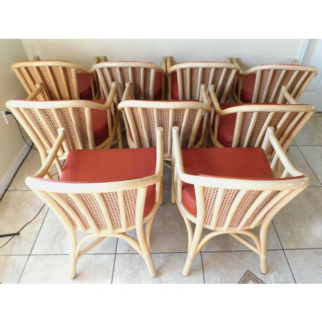 Set of 9 McGuire Rattan & Cane Club Chairs For Sale In West Palm - Image 6 of 16