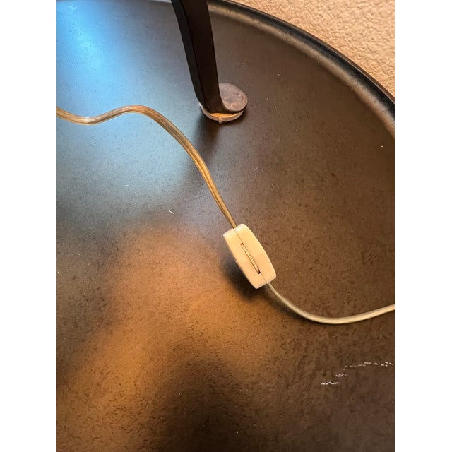 1990s Laura Lee Wrought Iron 3 Leg Table Lamp - Missing Candle at Socket Base For Sale - Image 4 of 10
