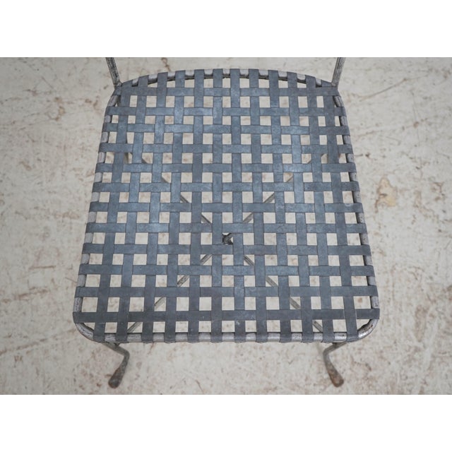 Set of 4 Mid Century Modern Woven Metal Seat Bistro Chairs For Sale - Image 10 of 18