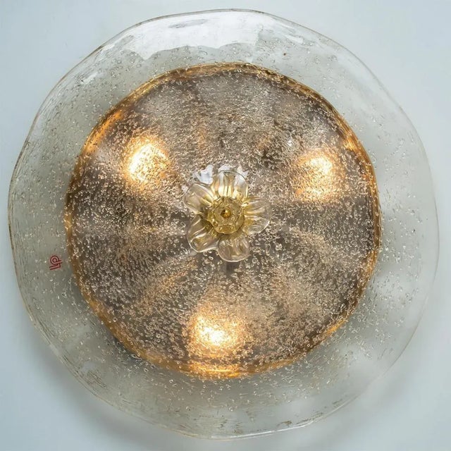 Clear Glass Flush Mount in Murano Glass from Barovier & Toso, Italy, 1969 For Sale - Image 6 of 15