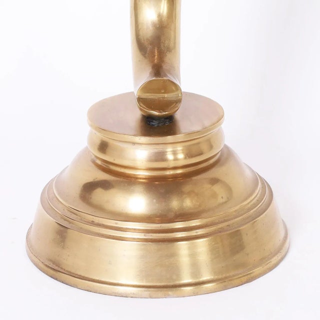 Anglo Indian British Colonial Style Brass Elephant Head on Stand For Sale In West Palm - Image 6 of 7